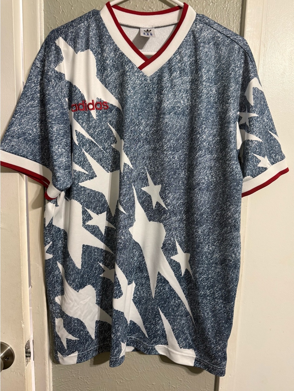 Adidas  Blue & White Star Print Pajama Top